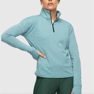 Outdoor Voices 1/4 Zip Women's Performance Sweatshirt Hiking Sporty Teal Sz M
